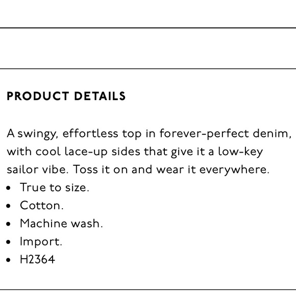 Madewell Denim Side Lace Top - Picture 8 of 8